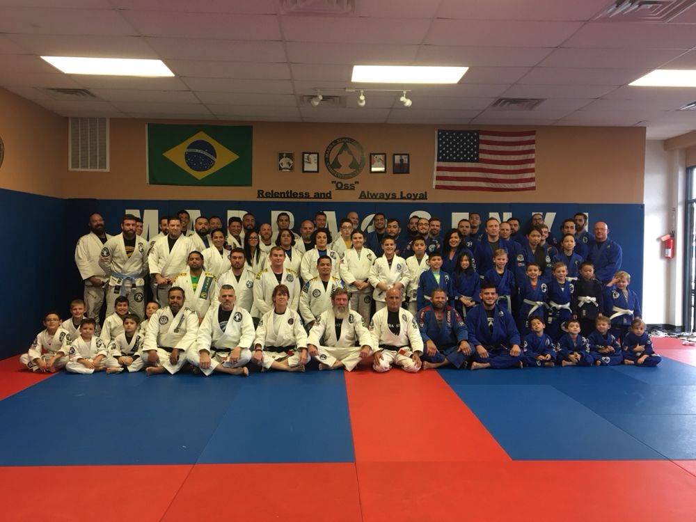 Adult Brazilian Jiu-Jitsu class at Marra Senki Academy in San Antonio
